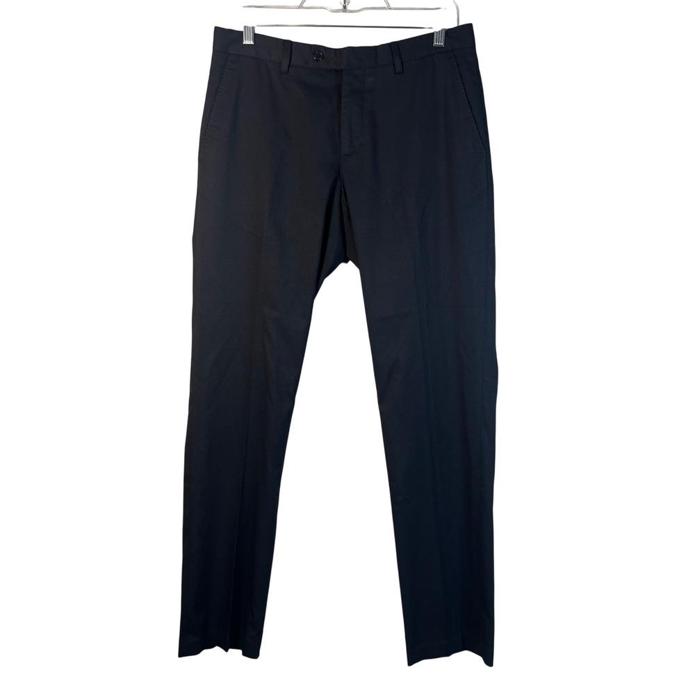 Zara Man Dress Pants Mens Black Flat Front‎ Basic Trousers Size 31x31